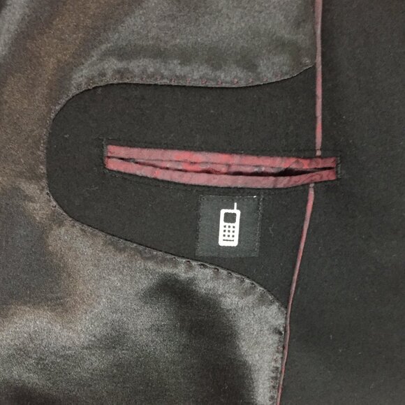 Power Boyfriend Men's Wear Wool & Cashmere Pea Coat Trench -  Black - Picture 8 of 14